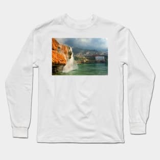 Hot waterfall in Edipsos Long Sleeve T-Shirt